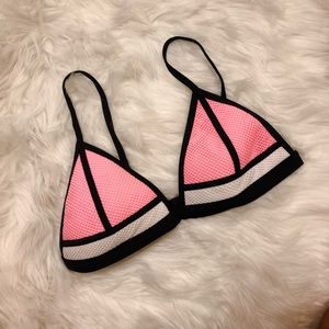 Pink & White // Triangl Bikini Top